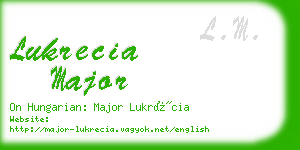 lukrecia major business card
